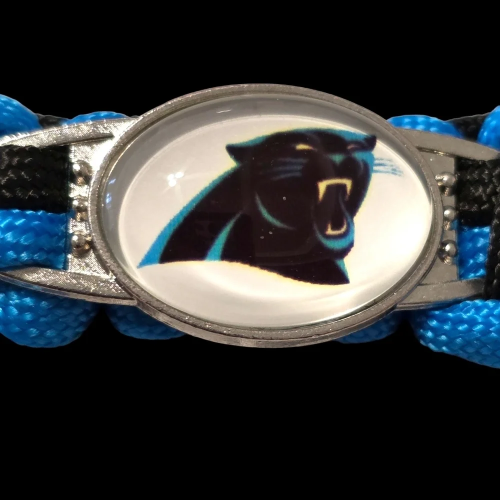 Carolina Panthers Black and Blue Paracord Bracelet - Picture 2 of 5
